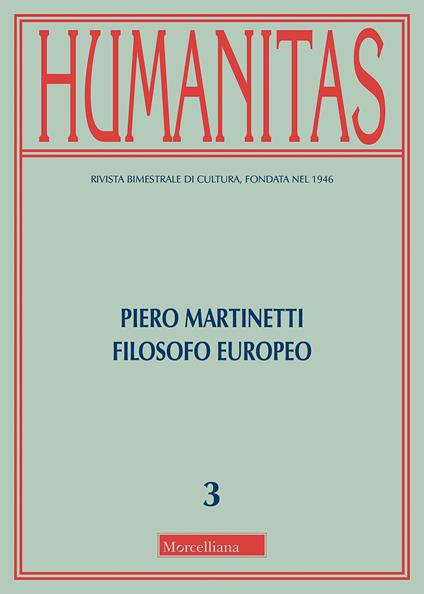 Humanitas (2018). Vol. 3: Piero Martinetti filosofo europeo. - copertina