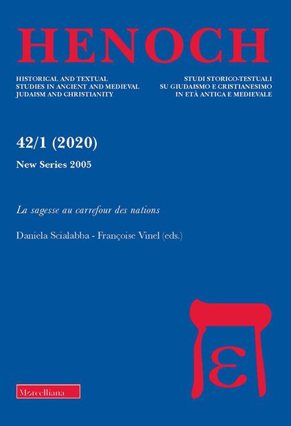 Henoch. Studi storico-testuali su giudaismo e cristianesimo in età antica e medievale (2020). Vol. 1: sagesse au carrefour des nations, La. - copertina