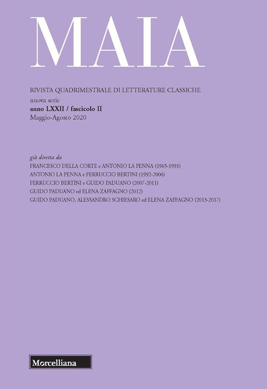 Maia. Rivista di letterature classiche (2020). Vol. 2: Cesare nella tempesta. - copertina