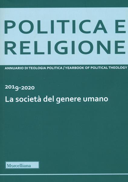 Politica e religione 2019-2020. La società del genere umano - copertina
