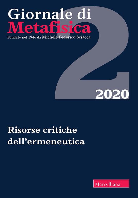 Giornale di metafisica (2020). Vol. 2: Risorse critiche dell'ermeneutica. - copertina