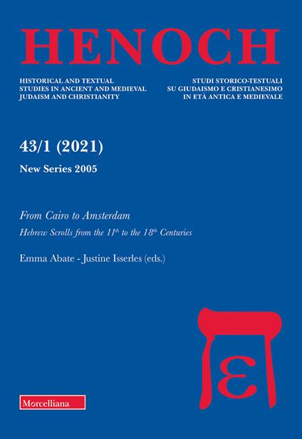 Henoch (2021). Vol. 43/1: From Caino to Amsterdam. Hebrew Scrolls from the 11th to the 18th Centuries - copertina