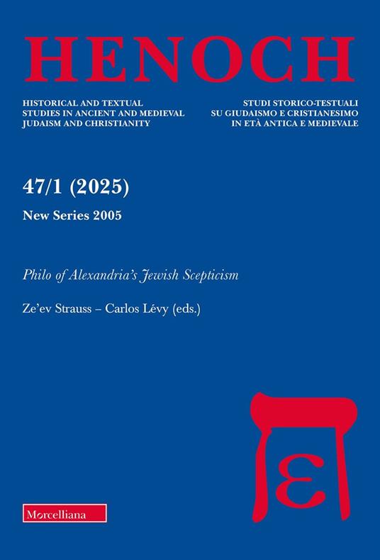 Henoch (2025). Vol. 1: Philo of Alexandria's Jewish Scepticism - copertina