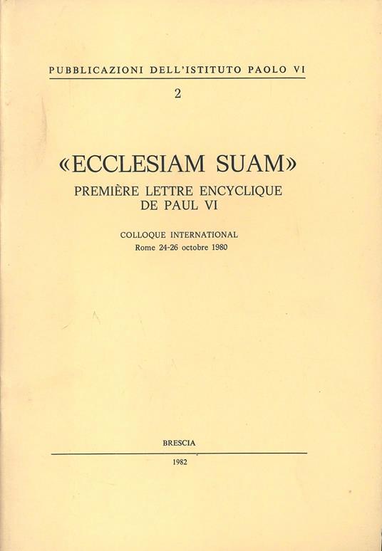 Ecclesiam suam - Paolo VI - copertina