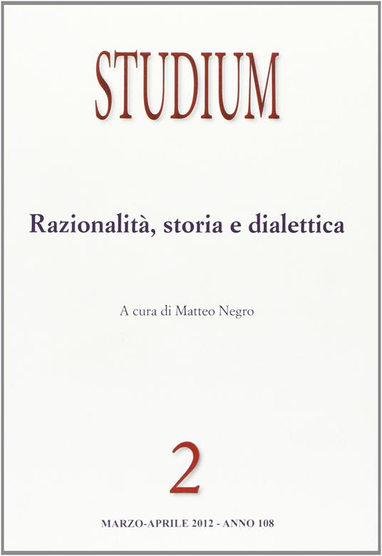 Studium (2012). Vol. 2: Razionalità, storia e dialettica - copertina