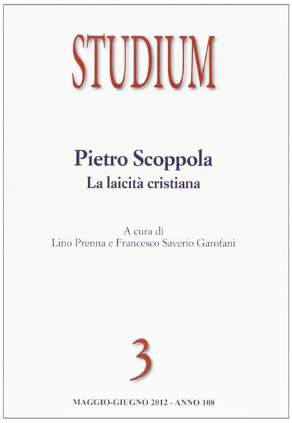 Studium (2012). Vol. 3: Pietro Scoppola. La laicità cristiana - copertina