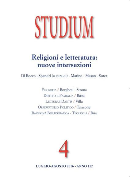 Studium (2016). Vol. 4 - Vincenzo Bassi,Massimo Borghesi,Pasquale Bua,Giuseppe Dalla Torre - ebook