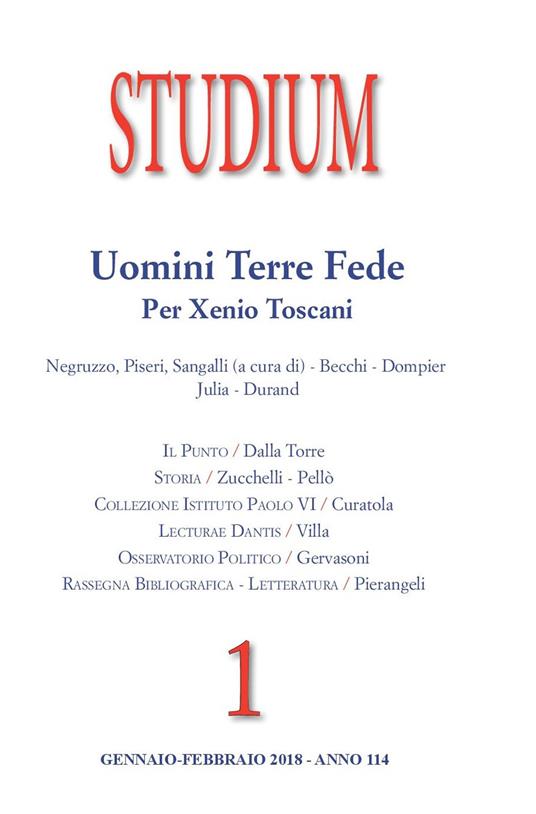 Studium (2018). Vol. 1: Uomini, terre, fede. Per Xenio Toscani. - copertina