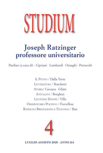 Studium (2018). Vol. 4: Joseph Ratzinger professore universitario. - copertina