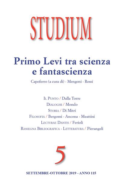 Studium (2019). Vol. 5: Primo Levi tra scienza e fantascienza. - copertina