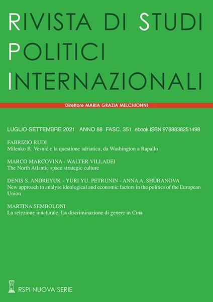 Rivista di studi politici internazionali (2021). Vol. 3 - copertina