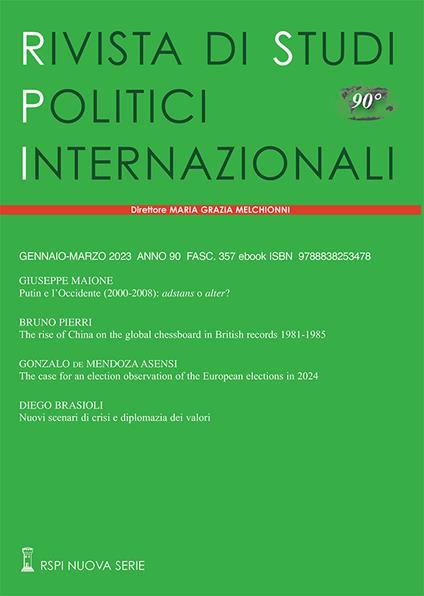 Rivista di studi politici internazionali (2023). Vol. 1 - copertina