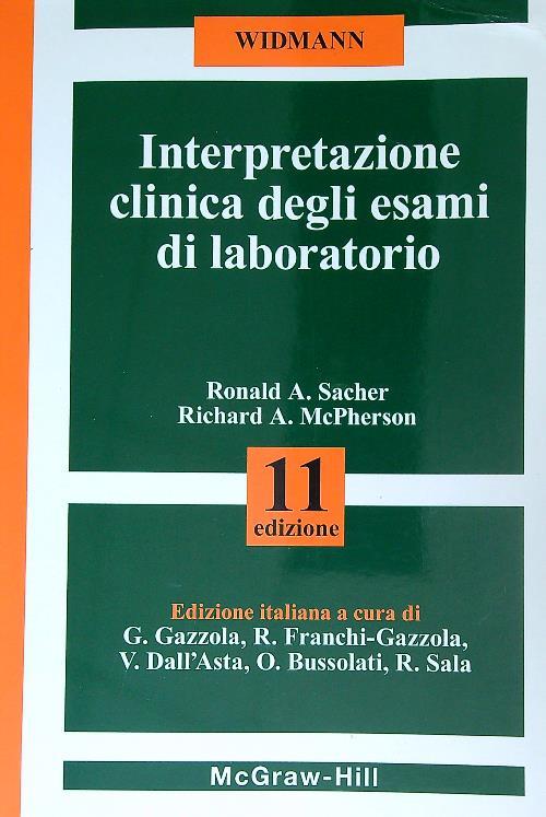 Widmann. Interpretazione clinica degli esami di laboratorio