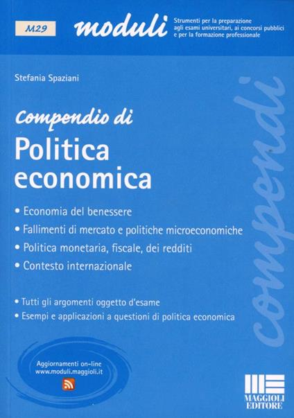 Compendio di politica economica - Stefania Spaziani - copertina