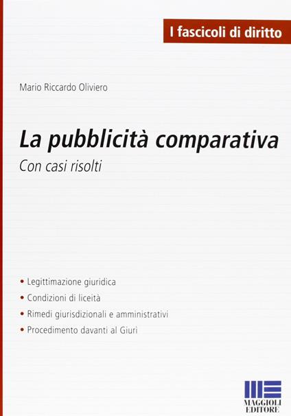 La pubblicità comparativa - Mario Riccardo Oliviero - copertina