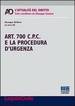 Art. 700 C.P.C. e la procedura d'urgenza