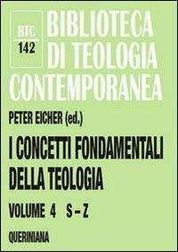 I concetti fondamentali della teologia. Vol. 4: S-Z - copertina