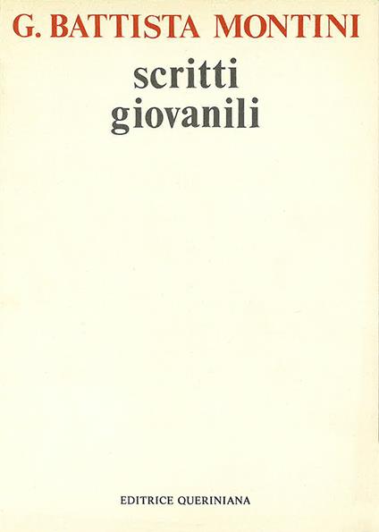 Scritti giovanili - Paolo VI - copertina