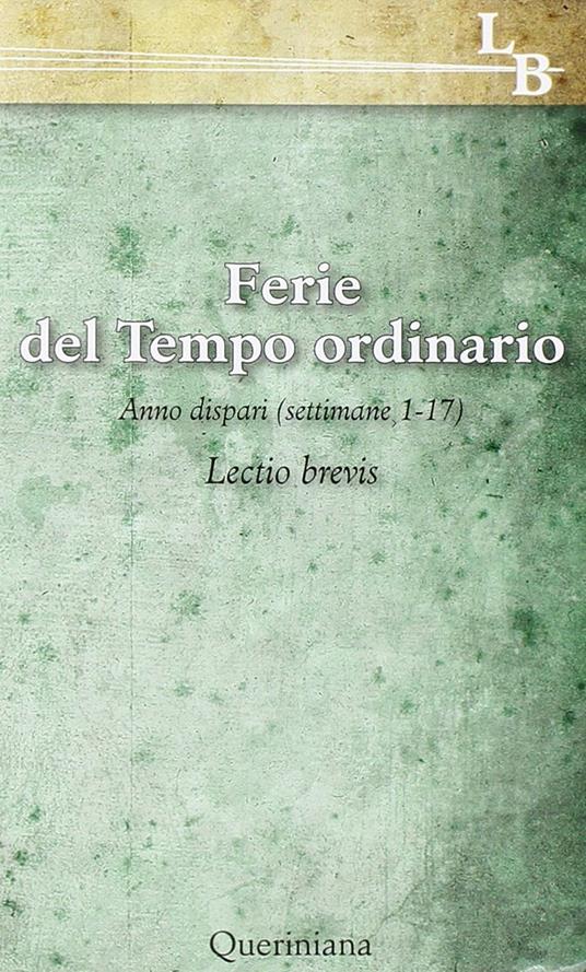 Ferie del tempo ordinario. Anno dispari (settimane 1-17) - copertina