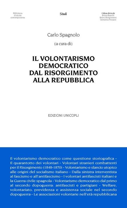 Il volontarismo democratico dal Risorgimento alla Repubblica - copertina