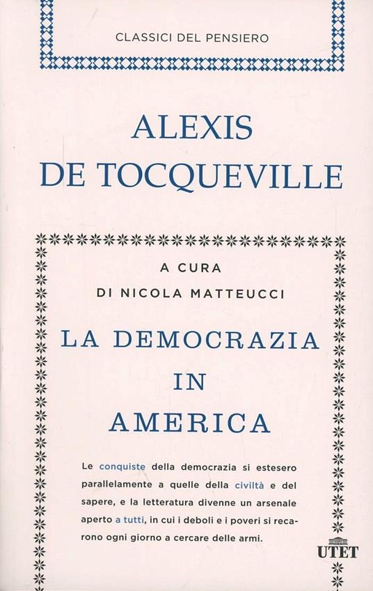 La democrazia in America - Alexis de Tocqueville - copertina