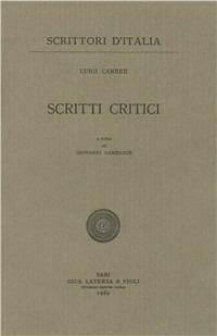 Scritti critici - Luigi Carrer - copertina