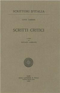 Scritti critici - Luigi Carrer - copertina