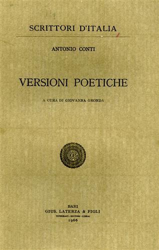 Versioni poetiche - Antonio Conti - copertina