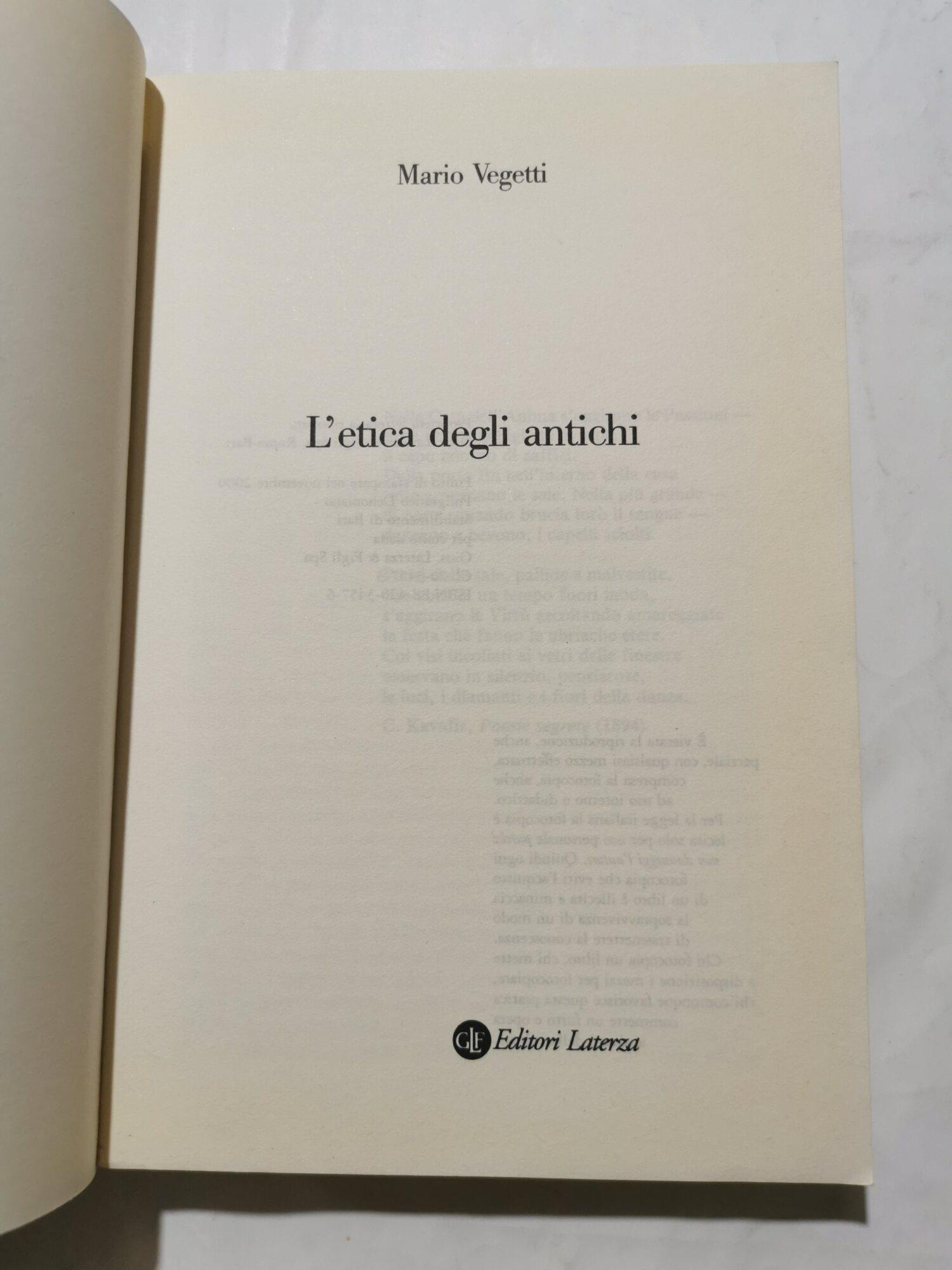 L' etica degli antichi