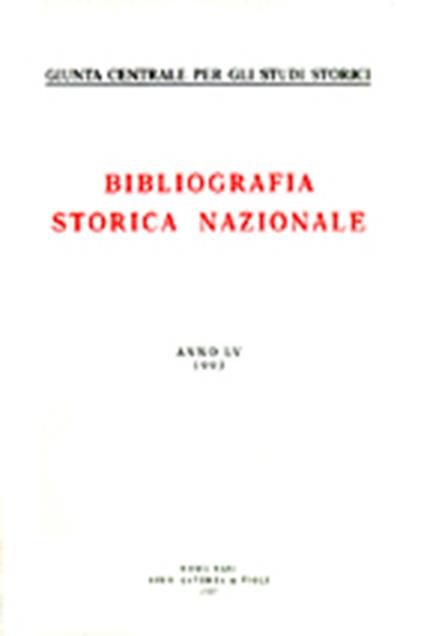 Bibliografia storica nazionale (1993). Vol. 55 - copertina