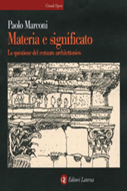 Materia e significato. La questione del restauro architettonico - Paolo Marconi - copertina
