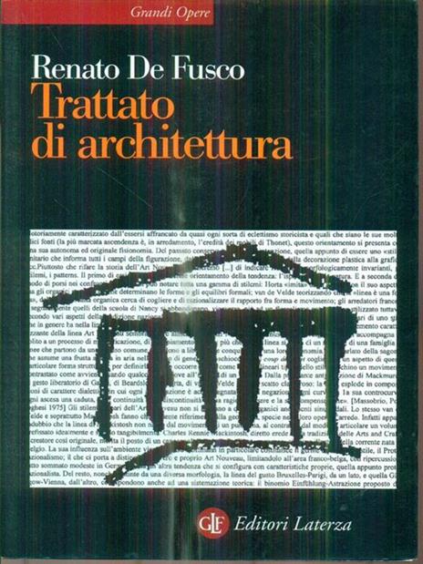 Trattato di architettura - Renato De Fusco - copertina