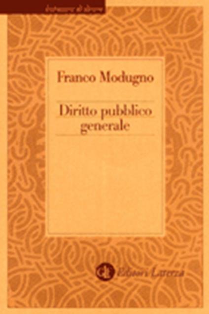 Diritto pubblico generale - Franco Modugno - copertina