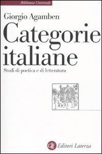 Categorie italiane. Studi di poetica e di letteratura - Giorgio Agamben - copertina