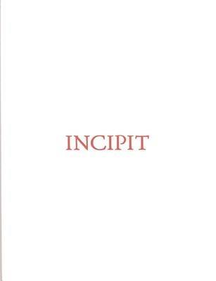  Incipit. Ediz. italiana, inglese e francese -  Claudio Parmiggiani - copertina