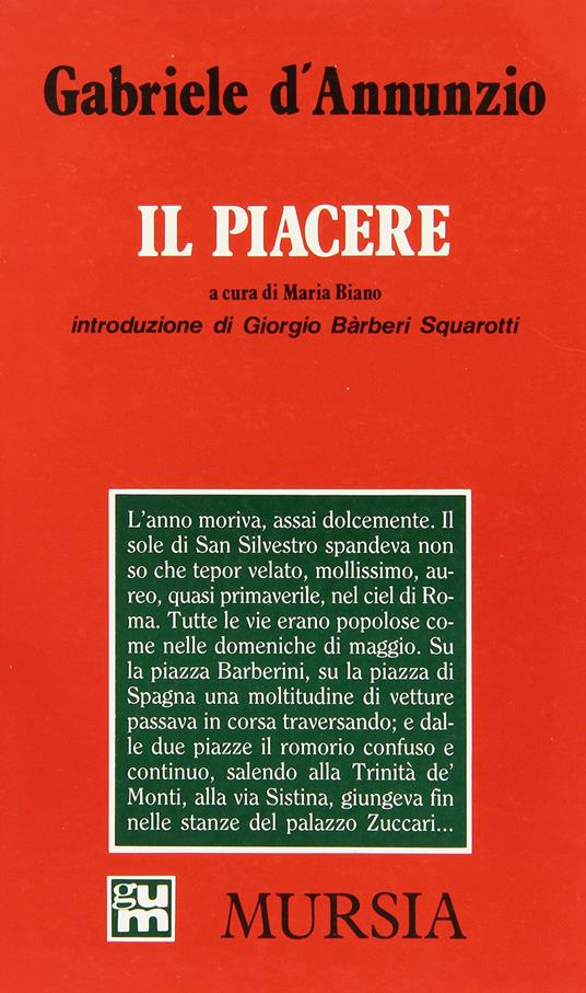 Il piacere - Gabriele D'Annunzio - copertina