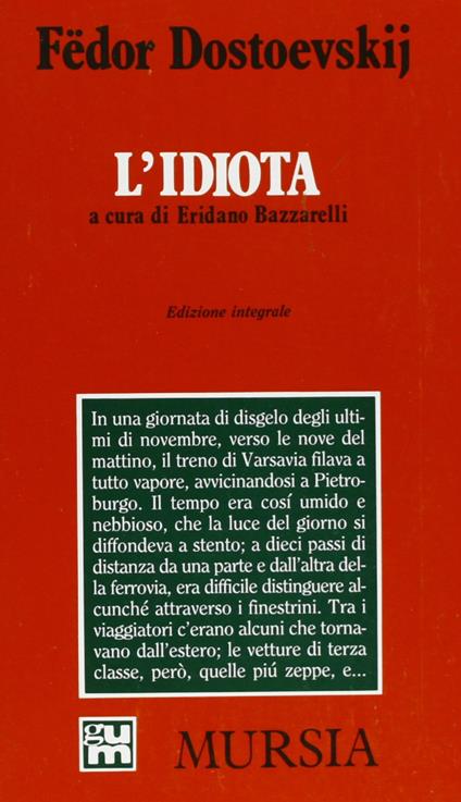 L'idiota - Fëdor Dostoevskij - copertina