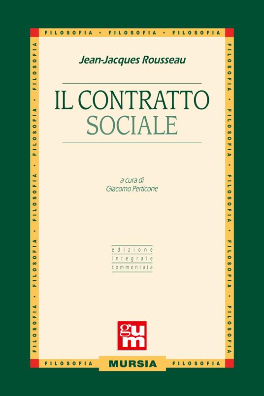 Il contratto sociale - Jean-Jacques Rousseau - copertina