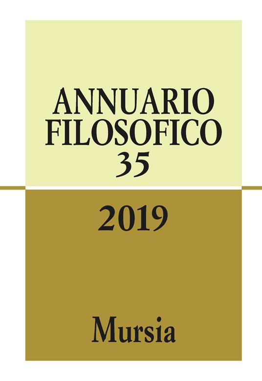 Annuario filosofico (2019). Vol. 35 - copertina