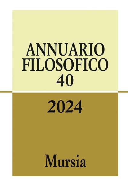 Annuario filosofico (2024). Vol. 40 - copertina