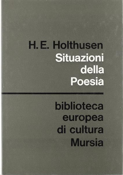 Situazioni della poesia - Hans E. Holthusen - copertina