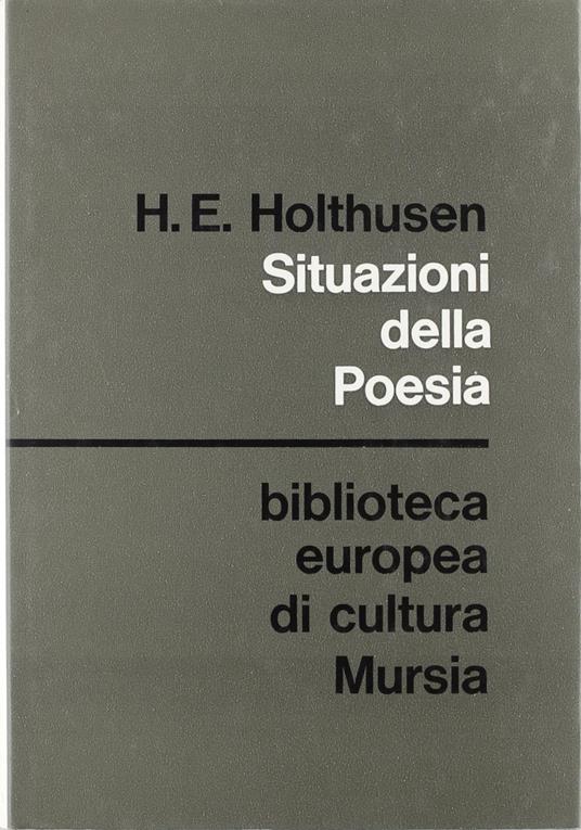 Situazioni della poesia - Hans E. Holthusen - copertina