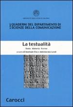 La testualità. Testo materia forme