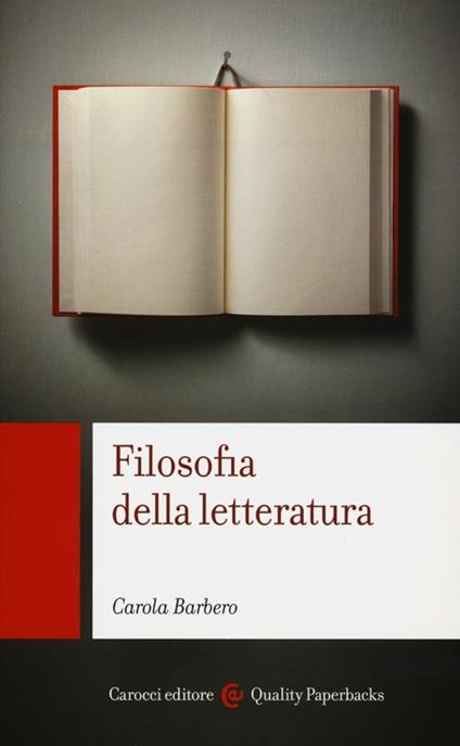 Filosofia della letteratura -  Carola Barbero - copertina