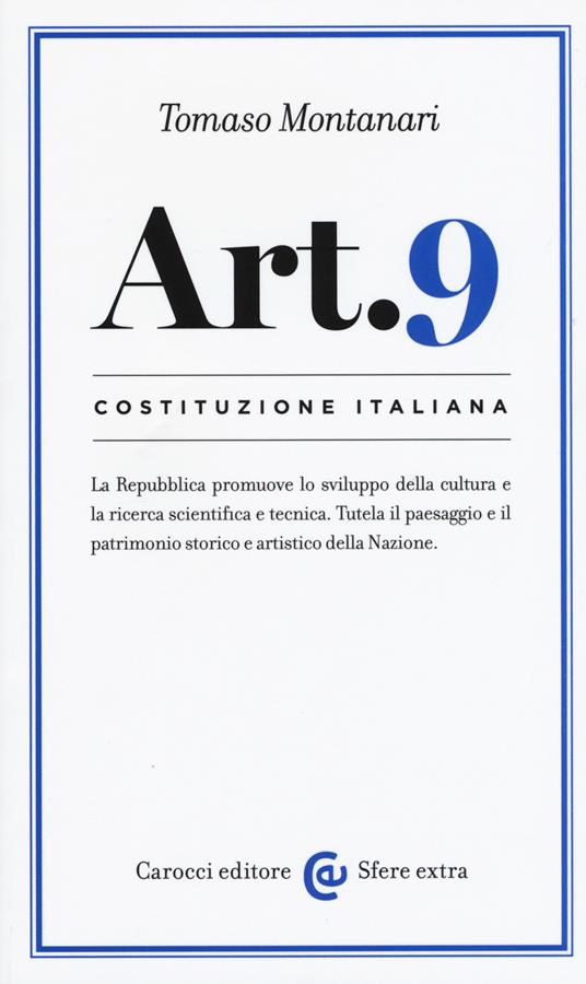 Costituzione italiana: articolo 9 - Tomaso Montanari - copertina