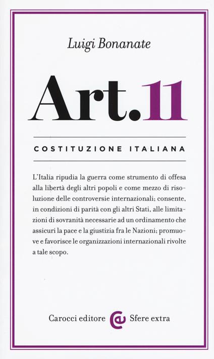Costituzione italiana: articolo 11 - Luigi Bonanate - copertina