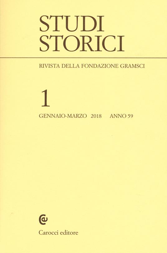 Studi storici (2018). Vol.  1 - copertina