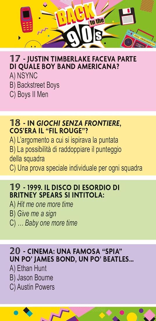 Back to the 90s. Il grande quiz sugli anni Novanta. Con 50 Carte - Rick & Clive - 2