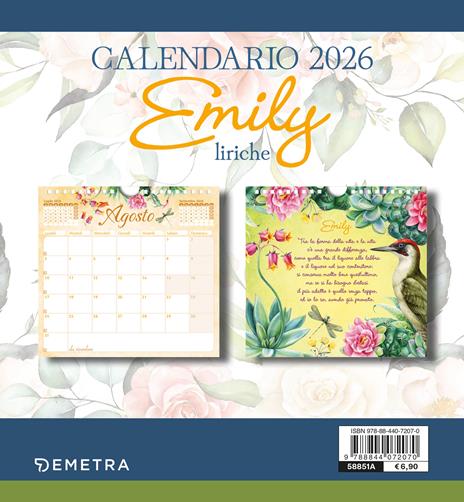 Emily liriche. Calendario 2026 - 2
