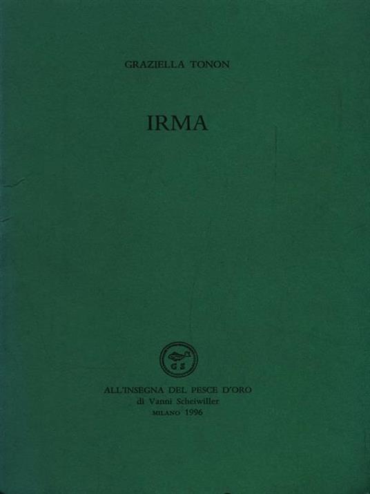 Irma - Graziella Tonon - copertina